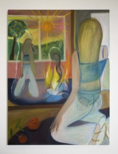 Painting From Behind Figure, Looking At Two Other Figures, Abstracted