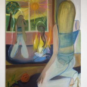 Painting From Behind Figure, Looking At Two Other Figures, Abstracted