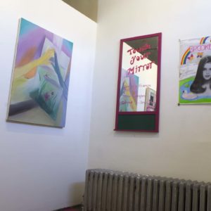 Vertical Photo Of Two Paintings And Mirror With Radiator
